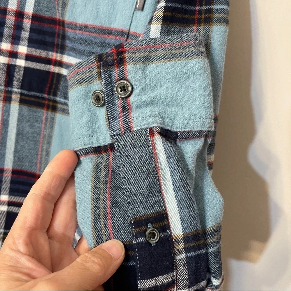 Eddie Bauer Men’s Button Down‎ Flannel Blue Plaid Size XL - Picture 5 of 13